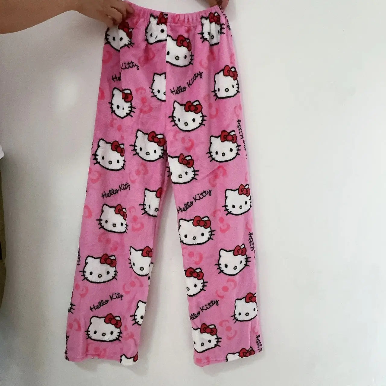 2024 Hello Kitty Kawaii Flannel Pajamas – Women's Warm Cartoon Woolen Home Pants