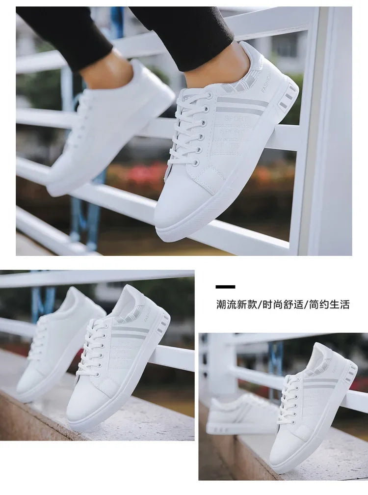 2024 Unisex Casual Comfortable White Fashion Sneakers – School Skate Shoes