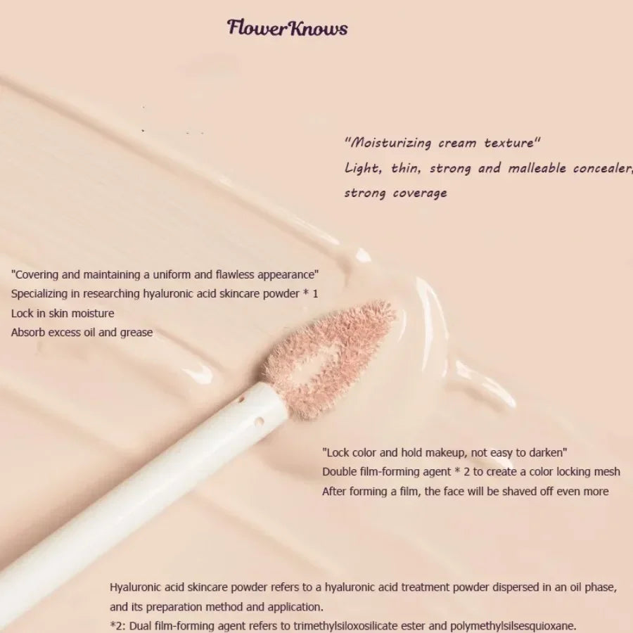 Flower Knows Midsummer Concealer with Hyaluronic Acid, Liquid Highlighter for Dark Circles & Redness