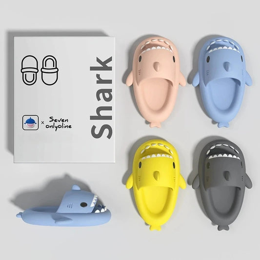 Summer Shark Slippers – Unisex Non-Slip Light EVA Flip Flops for Couples, Casual Bathroom Slides, and Kids' Outdoor Beach Sandals