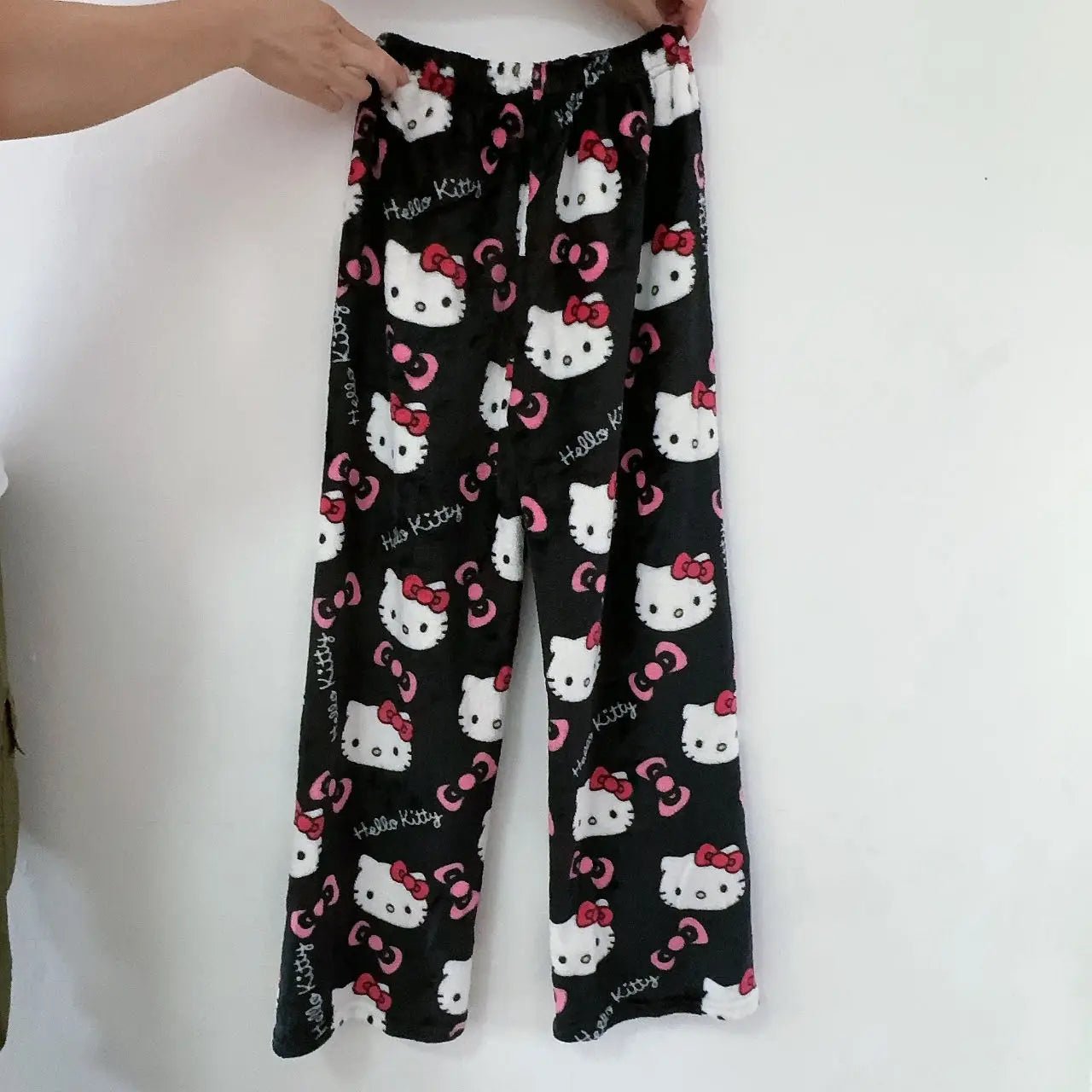 2024 Hello Kitty Kawaii Flannel Pajamas – Women's Warm Cartoon Woolen Home Pants