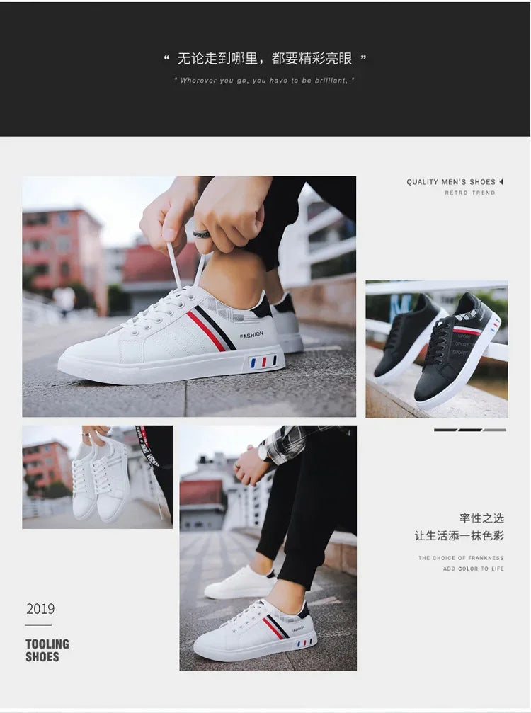 2024 Unisex Casual Comfortable White Fashion Sneakers – School Skate Shoes