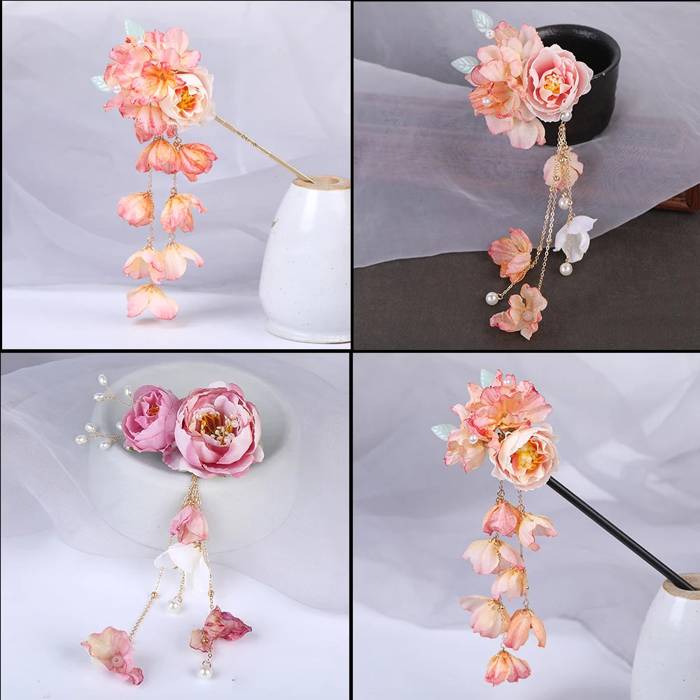 Artificial Flower Hair Clip – Women's Kimono Hair Accessory